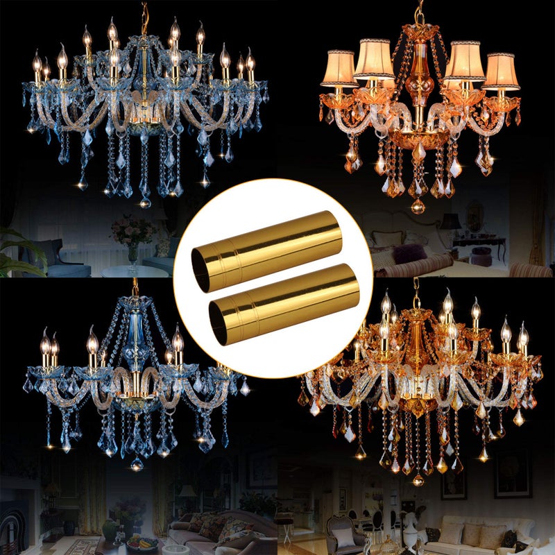 RDEXP 10cm/3.94inch Long 2.5cm/0.98inch Dia Double Line Chandelier Light Cover Sleeves Socket Candelabra Base Suitable for E14 Lamp Holder Set of 6 - Image 3
